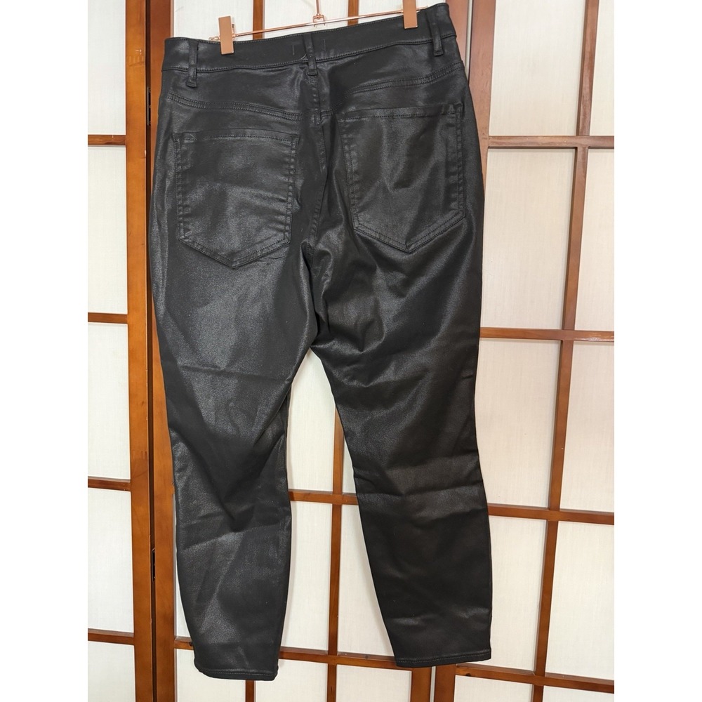 Express High Rise Coated Skinny Jeans 10S Black Faux Leather NWT Curvy Grunge